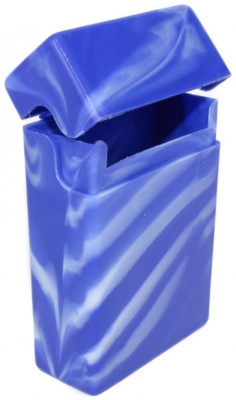 1 Blue Crush-Proof Plastic Flip Top Hinged Lid Cigarette Case Regular Size 3202