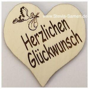 Holz Herz 9x9 Cm Zur Geburt Deko Geschenk Herzlichen Gluckwunsch Baby Ebay