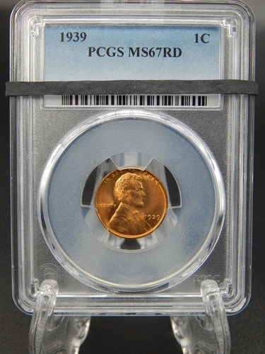 1939 PCGS MS67 RD RED Lincoln Wheat Back CENT #BT-28