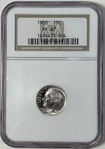 1950 Roosevelt Dime NGC PR 67