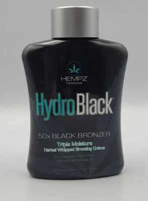 HEMPZ 400ml HydroBlack 50 x Black Bronzer Tan Triple Moisture Herbal Creme Vegan
