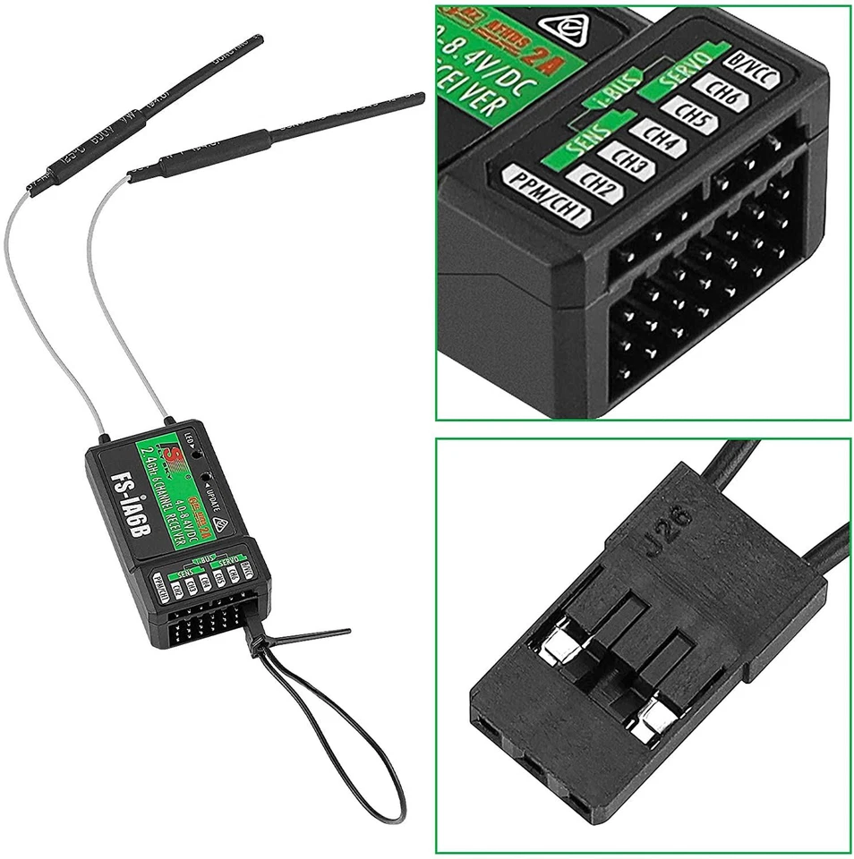2 x Flysky FS-iA6B Empfänger 6CH PPM Ausgang mit iBus Port für Flysky i4 i6 i10  - Bild 3 von 4
