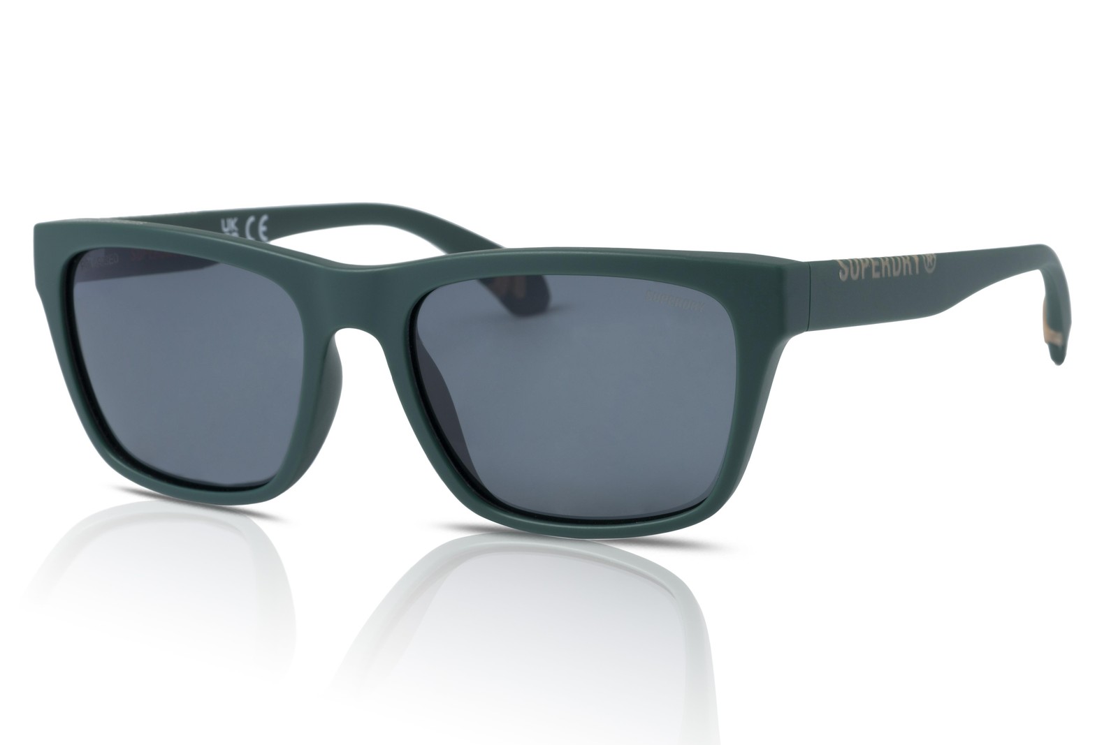 Superdry Sunglasses Men's SDS-5009 Polarised 107P Green Oatmeal/Solid Smoke