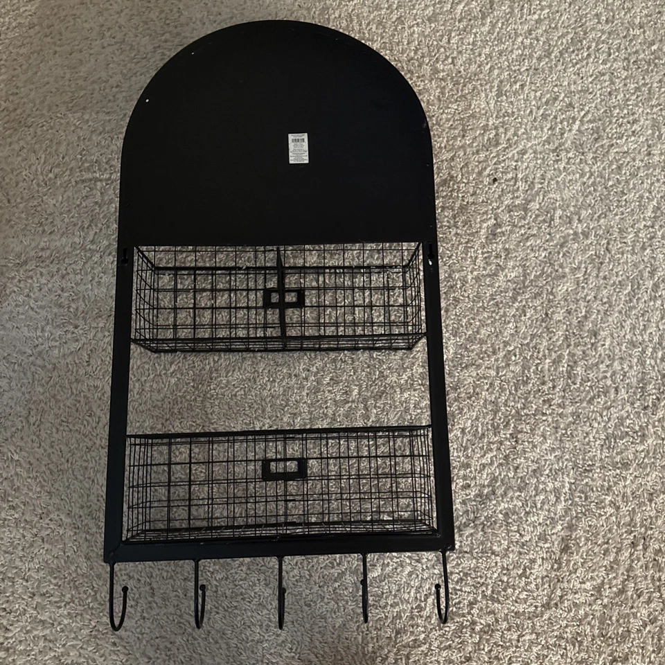 Large Arched black metal wall Mounted organizer - Image 3 of 4