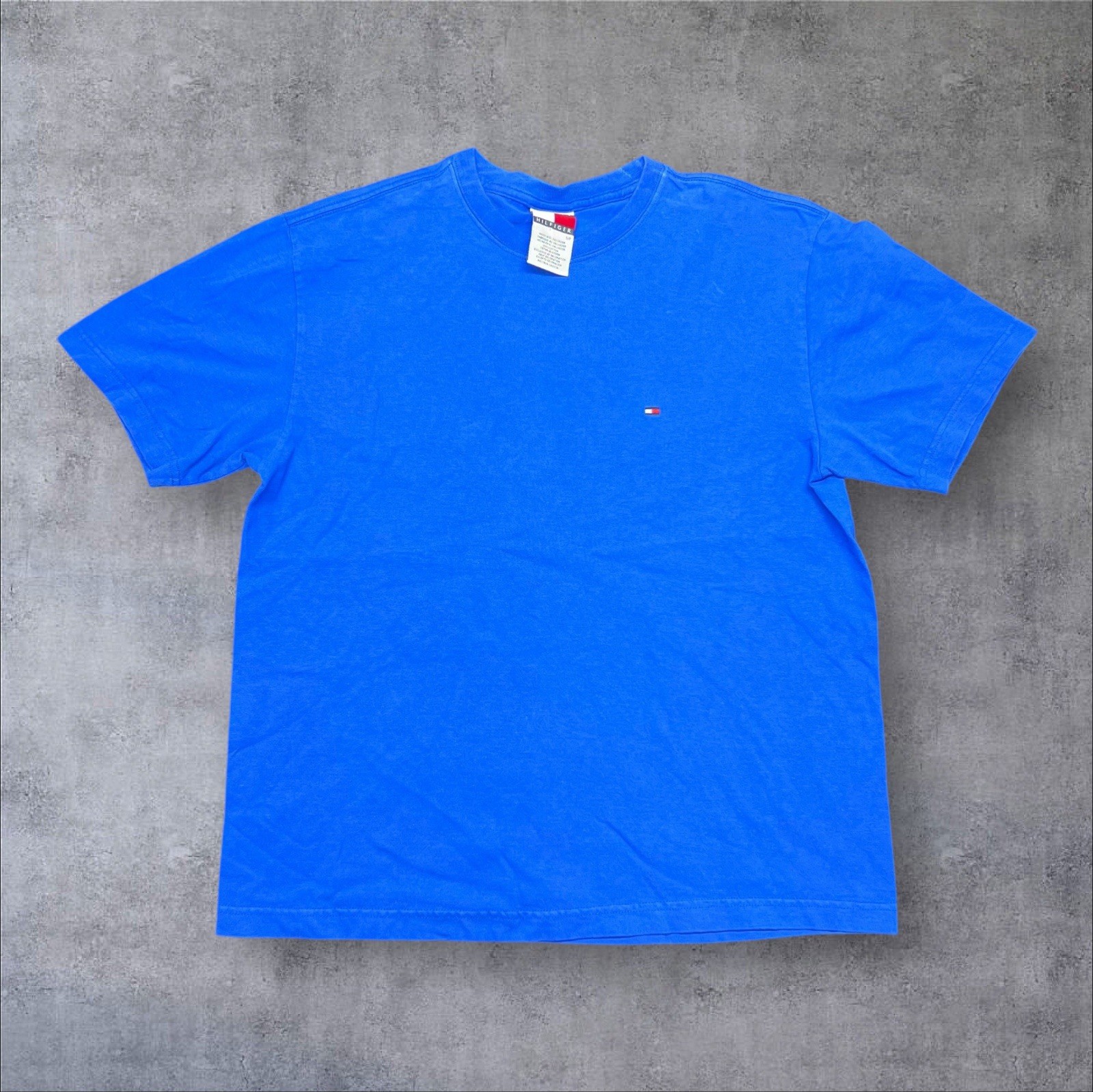 Vintage 90S Tommy Hilfiger Jeans Essential ￼ Embroidered Blue Men Tee Sz Small