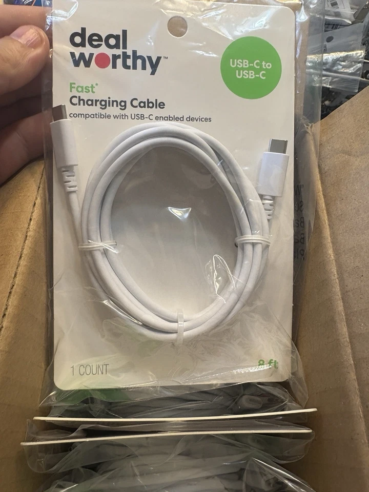 12 pack!!!! USB-C to USB-C Charger Cable 8ft 60 Watt - Image 2 of 3