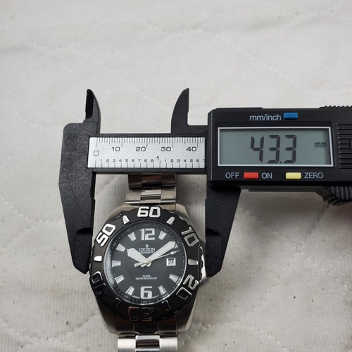 CROTON AQUAMATIC CA301192 JAPAN MOV'T QUARTZ WR 100M BLACK MEN'S WATCH - Picture 9 of 10