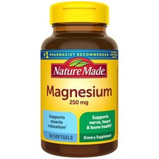 Magnesium Supplements 250mg 90 Softgels Nature Women Support Muscle Heart Bone