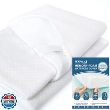 Moonsea King Size Memory Foam Mattress Topper Cover with Zipper, Viscose Made