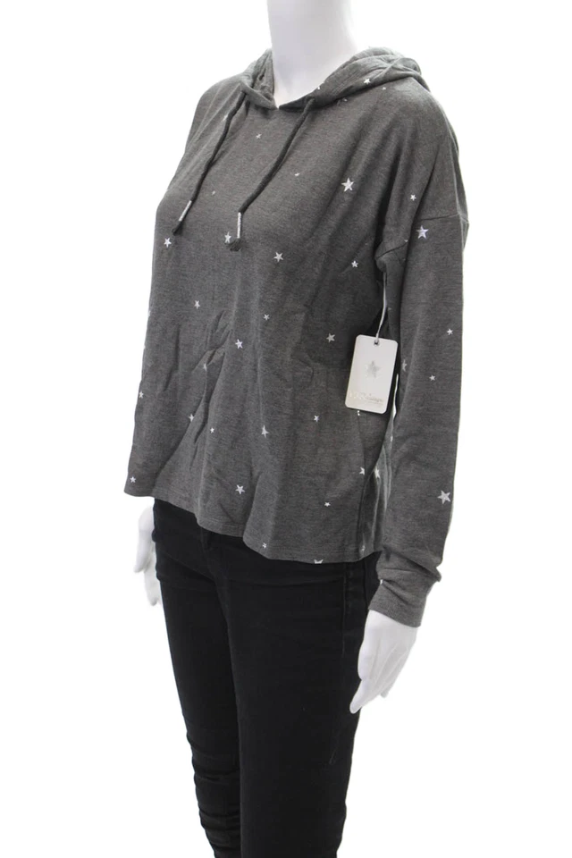 Sudadera para mujer PJ Salvage con capucha manga larga estampado de estrellas gris talla XS Foto 2 de 4
