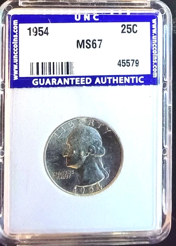 1954 Washington Quarter Unccoins.com Gua Authentic 90% Silver Bullion Coin TONED