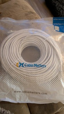 CAT6 Ethernet Patch Cord RJ45 UTP 24AWG Ethernet Cable White 100FT Cable Matters
