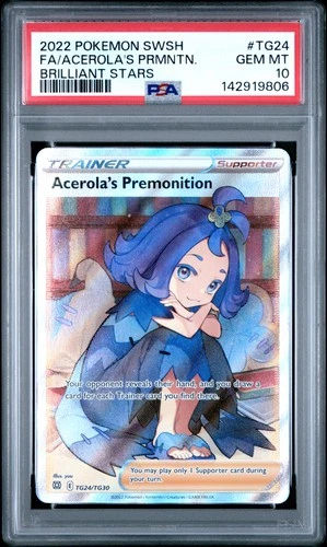 PSA 10 - POKEMON SWSH BRILLIANT STARS TG24 ACEROLA'S PREMONITION