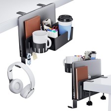 7 in 1 Desk Side Organizer Set Under Desk Laptop Holder Storage No Drill Laptop