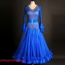 NEW Latin Ballroom Dance Dress Modern Salsa Waltz Standard Long Dress F238