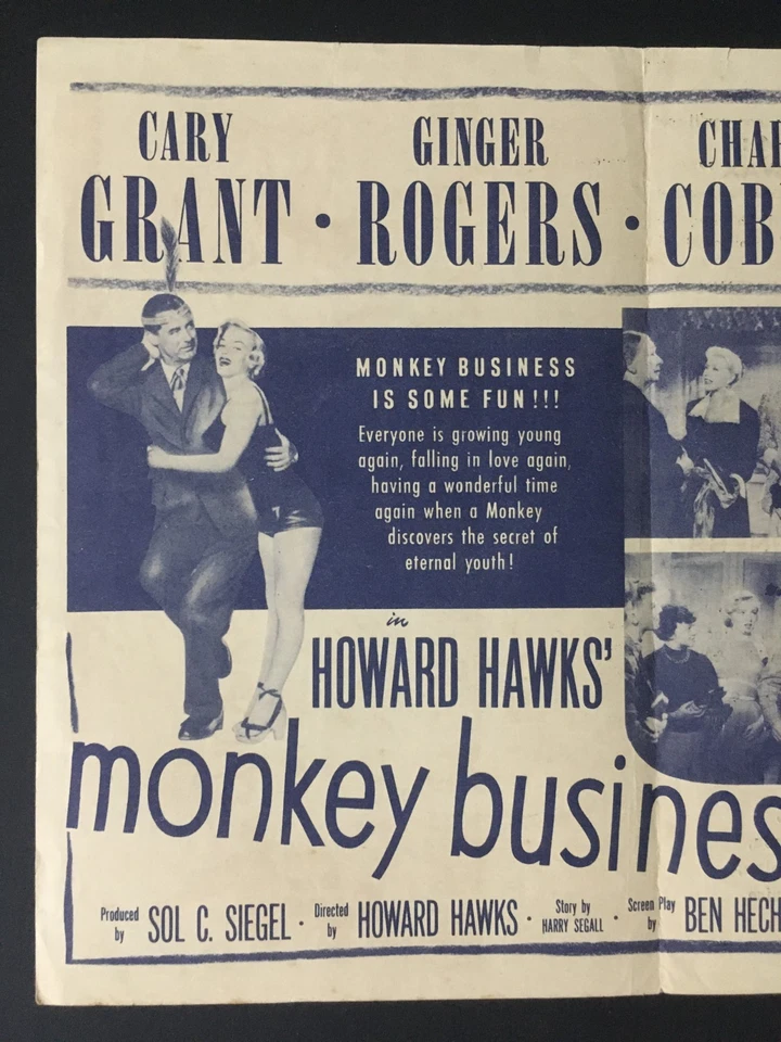 1952 年原版好莱坞电影先驱猴子业务。 MARILYN MONROE Cary Grant — 第 4/4 张图片