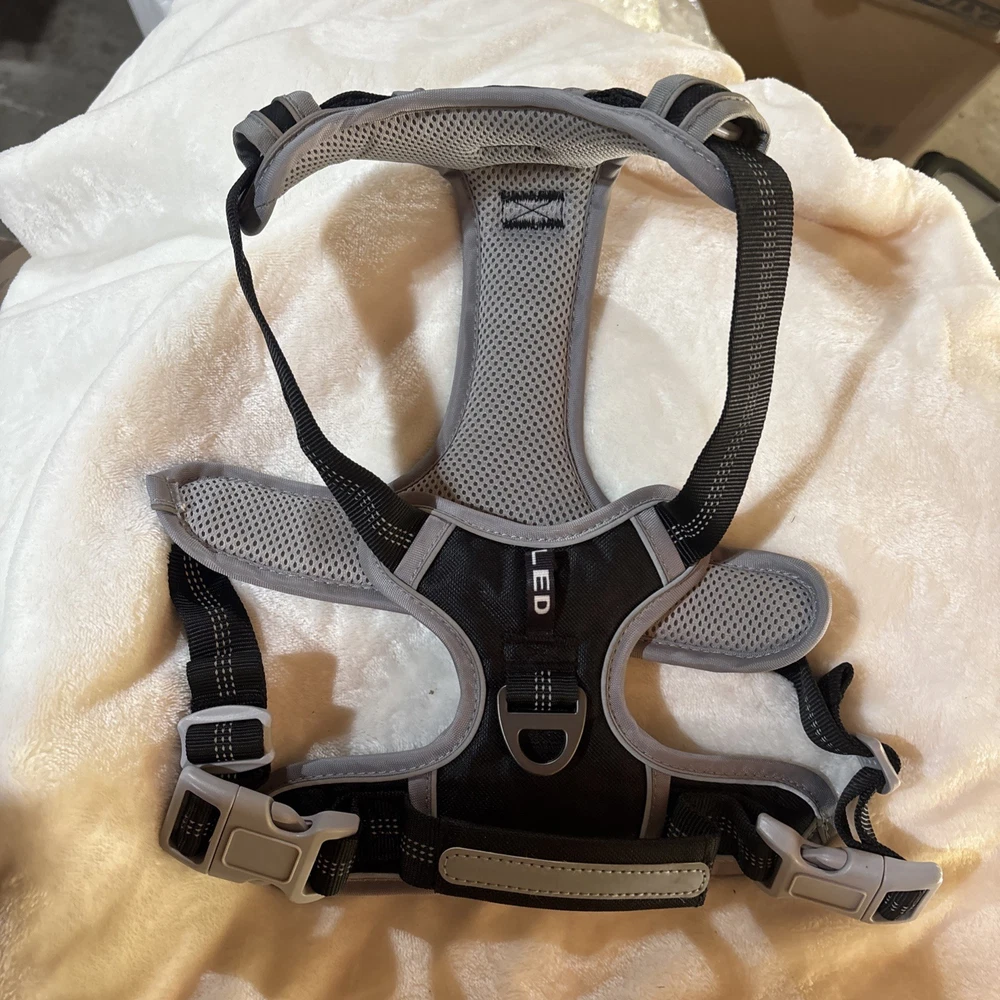 Dog Harness No Pull Nylon Reflective Pet Harness Adjustable Comfortable Contr...