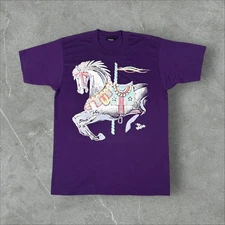 Vintage 80s 90s Carousel Horse Pony The Wildside Sz Large Single Stitch T-Shirt