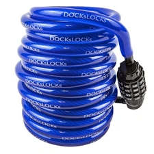 Weatherproof Coiled Security Cable Lock (5ft to 25ft Lengths) with Resettable...