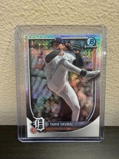 Topps 2025 Bowman Chrome Tarik Skubal #95 Detroit Tigers Mega Box Mojo Refractor