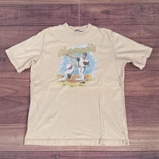 Abercrombie & Fitch Peach Short Sleeve Baseball Graphic Shirt Mens Size XL Y2K