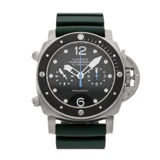 Panerai Luminor Submersible 1950 Flyback Chrono Titanium Auto Mens Watch PAM 615