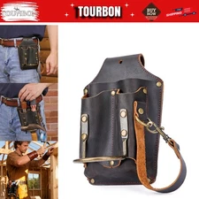 TOURBON Leather Electrician DIY Tool Holder Tunnel Hammer Belt Pouch 5-in-1 Case
