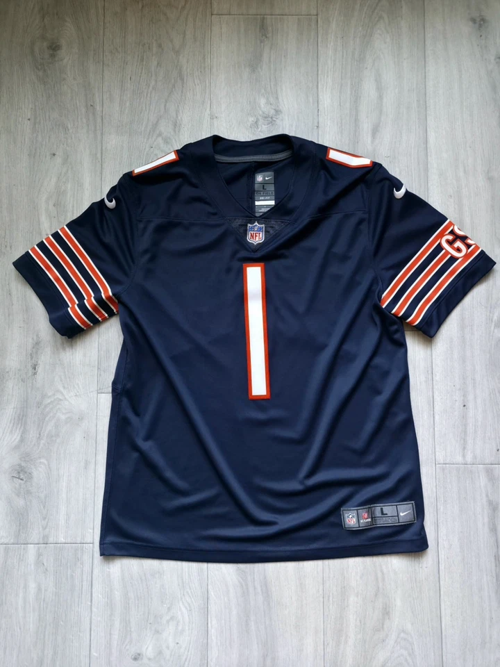 Chicago Bears Justin Fields 男式球衣 L 码海军蓝 #1 现场耐克 NFL — 第 2/4 张图片