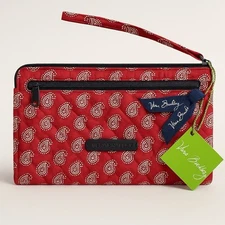 Vera Bradley Front Zip Wristlet "Petite Red Bandana Paisley" (MSRP $34)