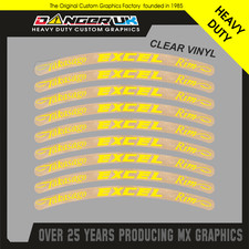 Motocross Mx Excel Takasago Clear Rim Stickers Decals Various Sizes Colours