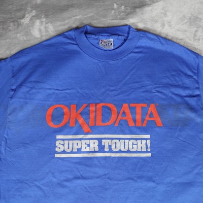 Vintage Oki Electronics Promo T Shirt Mens XL Made In USA Blue 90s