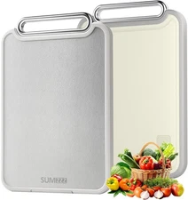 Stainless Steel Cutting Board Double Sided Steel Food Grade PP, Large Chopping B