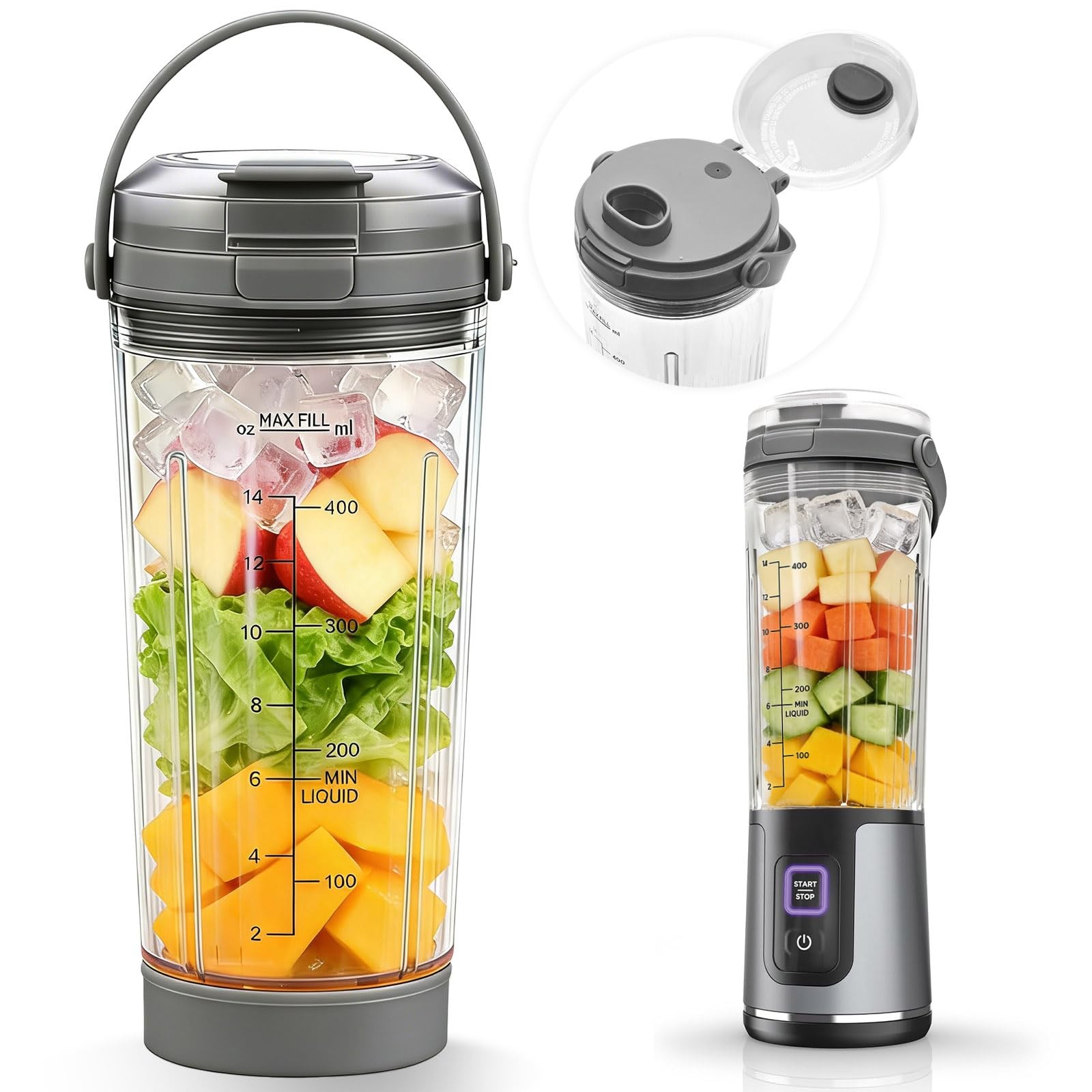 18OZ Blender Cup Replacement Compatible with Ninja Blast Por