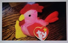 McDonald  s Ty Teenie Beanie Baby Strut The Rooster 7 Happy Meal Toy, 1999. New