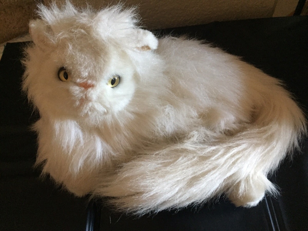 RARE Vintage Collector White Cat Plush Easter Kitty Cat Radio