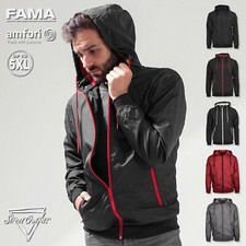 Mens Windbreaker Jacket Hooded Sports Zip Top Waterproof Windproof Breathable