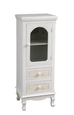 VETRINA VETRINETTA h100*40*30cm ANTA 2 CASSETTI SHABBY CHIC MODERNA MARRONE