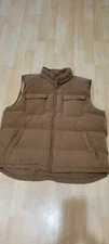 St John Bay Men Full Zip Black Puffer Vest Drawstring Waist size XL