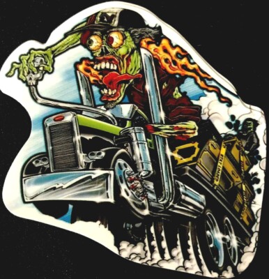 HOT ROD STICKER  FREEWAY SEMI  3 X 2 3/4'' GLOSSY 