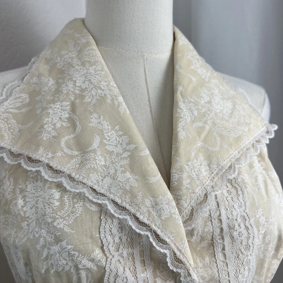 Vestido De Colección Gunne Sax Jessica Mcclintock Para Mujer 7 Floral Cottagecore Victoriano Foto 3 de 4