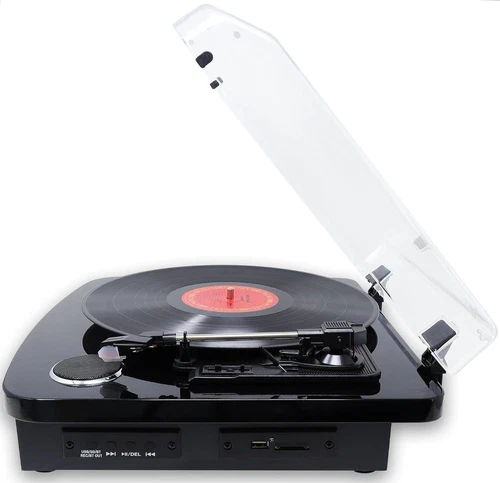 Vinyl Record Player Stereo Speakers Dual Bluetooth USB & SD Recording VPL-230B