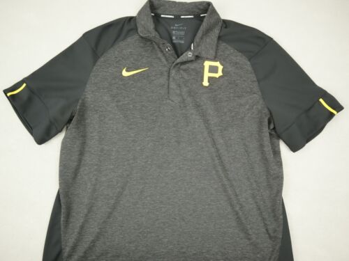 Pittsburg Pirates Polo Shirt Men Large Black Nike Baseball Short Sleeve MLB L - Picture 2 of 7