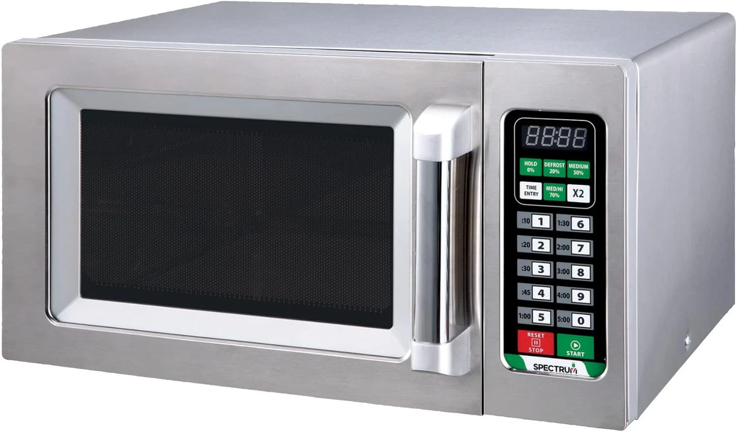EMW-1000ST Commercial Microwave Oven, 0.9 Cu Ft, Sleek Silver Design