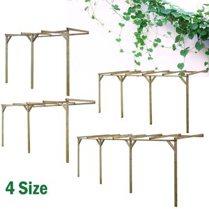 4 Size Patio Wooden Lean To Pergola Shed Rustic Climbing Plants