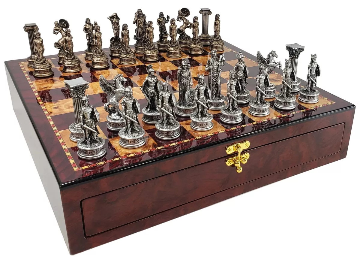 Vertical Wooden Chess Set Wood Handmade Modern Chess Board 