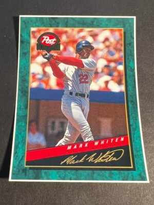 Box 11: 1994 Post Collection BORDERED BLANK BACK PROOF Mark Whiten Cardinals