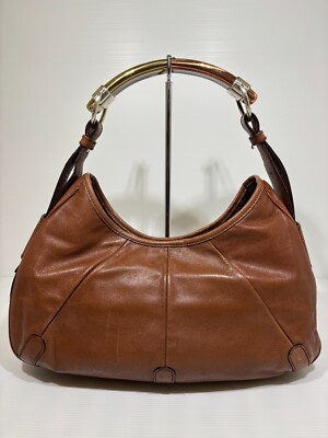 Yves Saint Laurent One Shoulder Bag Mombasa Brown Metal