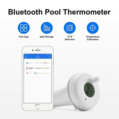Bluetooth Floating Pool Thermometer Aquarium Fish Ponds Water Temperature Tester