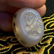 Old Ancient Roman Agate Stone King Portrait Intaglio Bead