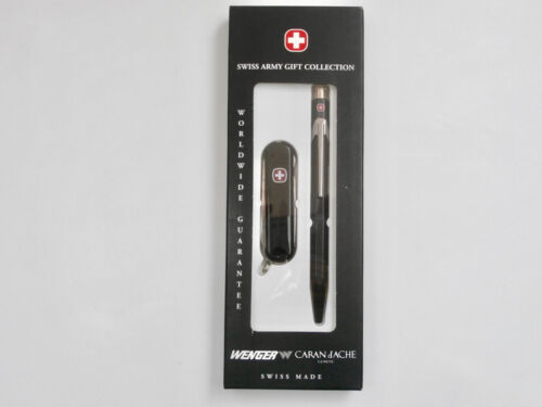 WENGER & CARAN D'ACHE Executive Swiss Army Ballpoint Gift Set Couteau de poche noir - Photo 1/16